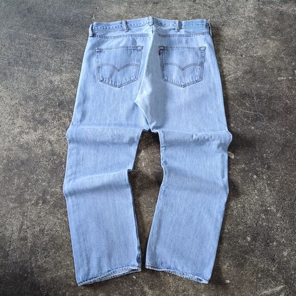 Levi's 501 Jeans Mens 38x30 Blue Faded Distressed Button Fly Repaired Grunge - Picture 3 of 10